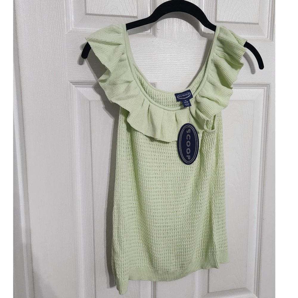 NWT ruffle sleeve knit tank top